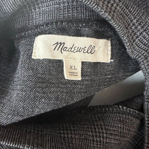 MADEWELL mockneck tee dress in glen plaid size XL - Picture 2 of 5